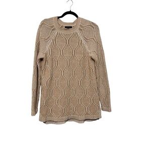 Lands’ End Beige Textured Knit Sweater Women’s Size Large